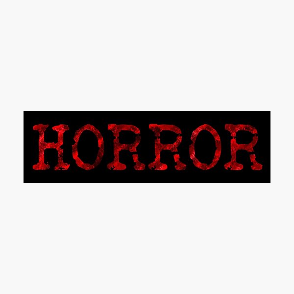 Horror” Bloody Red Typewriter Font Word Art Design