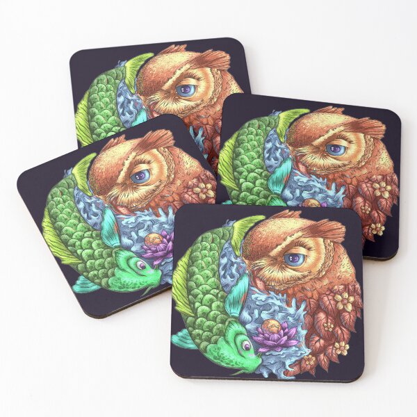 Item preview, flower Owl and fish shirt, River designed and sold by DiamondStore1.