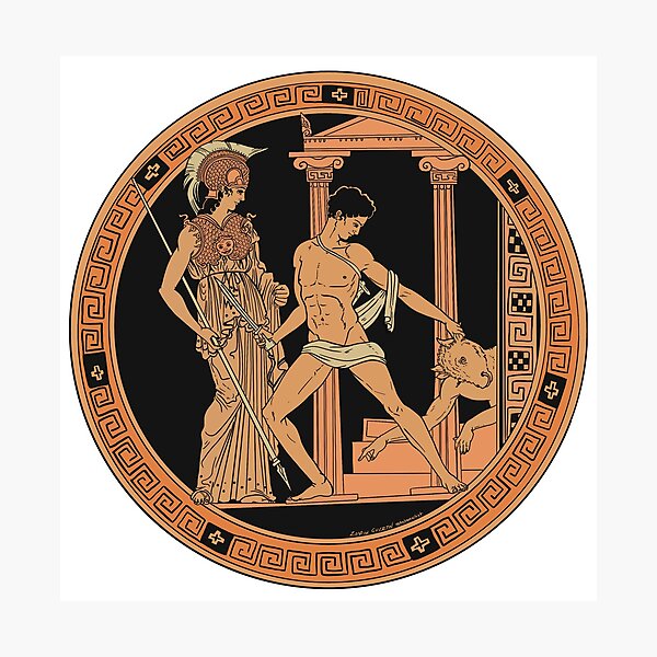 Athena, Theseus and the Minotaur Photographic Print