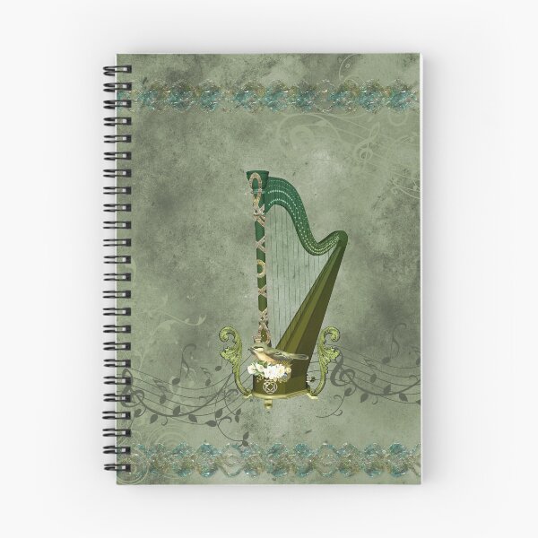 Item preview, Celtic harp with celtic knot and flowers with bird designed and sold by nicky2342.