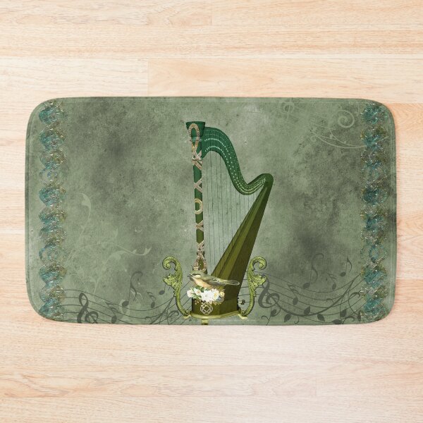 Item preview, Celtic harp with celtic knot and flowers with bird designed and sold by nicky2342.