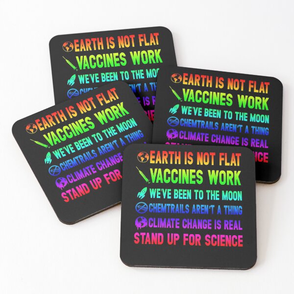 Item preview, Earth is Not Flat Vaccines Work Moon science, Stand up for Science designed and sold by Simeon	 Dorelus.