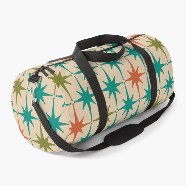 Item preview, Atomic Age 1950s Starburst Pattern 2 in Orange, Turquoise Teal, Olive Green, and Mid Mod Beige designed and sold by kierkegaard.