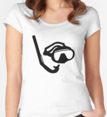 Diving glasses snorkel Women's Fitted Scoop T-Shirt