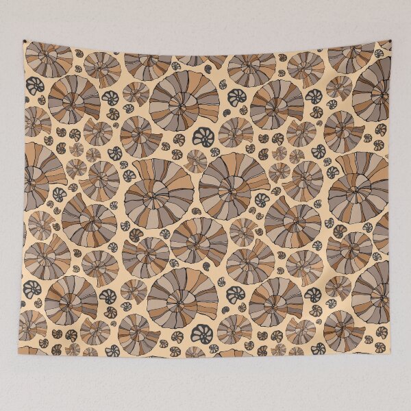 Item preview, seashell abstract colored pattern print designed and sold by NikaAstra.