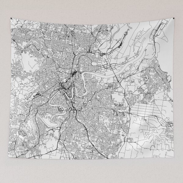 Item preview, Brisbane White Map designed and sold by multiplicitymap.