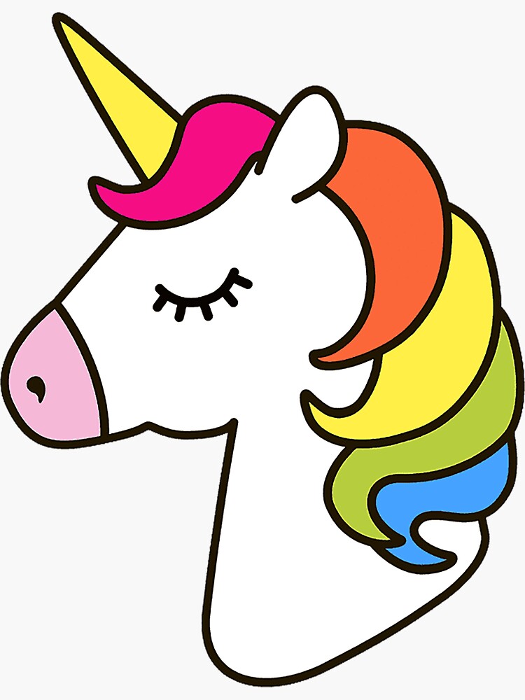 "unicorn head cartoon fictional character" Sticker for Sale by