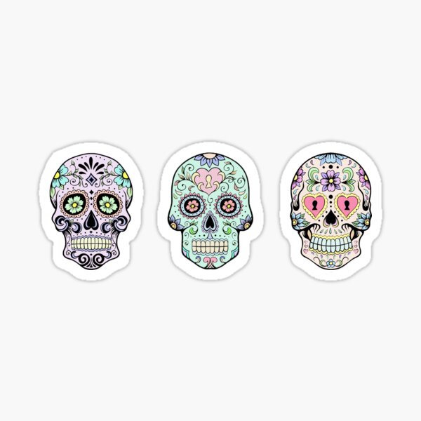 50Xcolorful car sticker horrible sugar skull stickers laptop luggage decal In ZY 