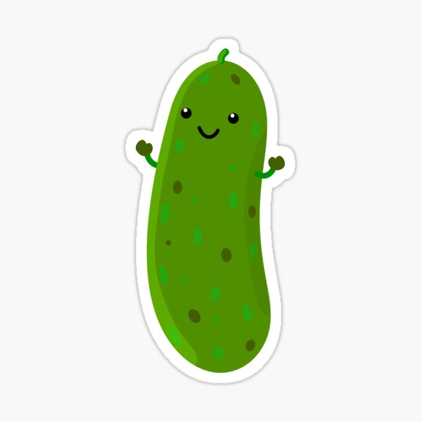 Cute happy pickle cartoon illustration Sticker