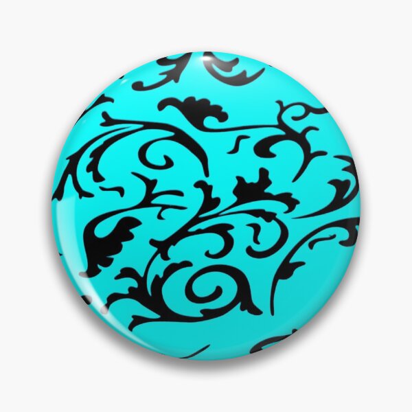 Item preview, ARABIATA 12 turquoise blue patterns black Morocco Essaouira flowers leaves design arabesques scrolls decor designed and sold by dragonemma.