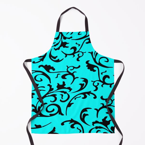 Item preview, ARABIATA 12 turquoise blue patterns black Morocco Essaouira flowers leaves design arabesques scrolls decor designed and sold by dragonemma.