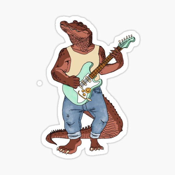 Vista previa del artículo con la obra «Guitarra Gator», diseñado y vendido por Cat(ie) Chapman.