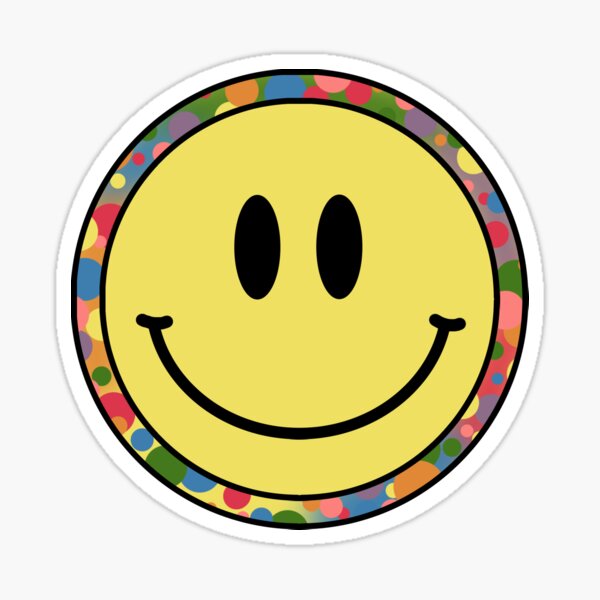 Colorful Smiley Face Sticker For Sale By Samanthafuchss Redbubble