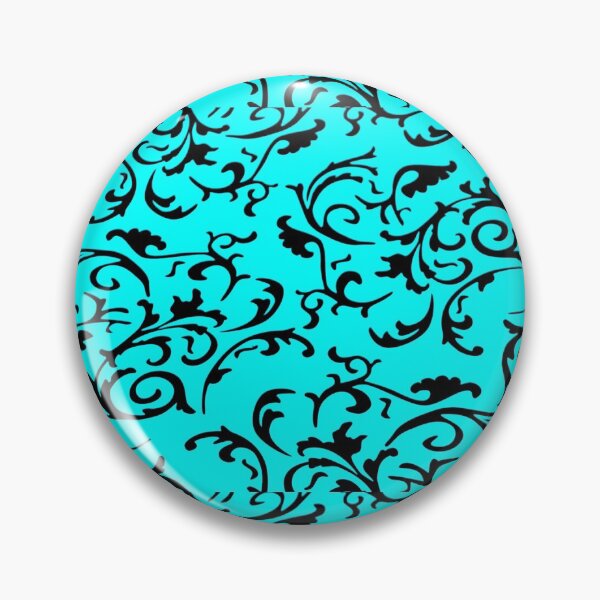 Item preview, ARABIATA 12 bis turquoise blue patterns black Morocco Essaouira flowers leaves design arabesque scrolls decor designed and sold by dragonemma.