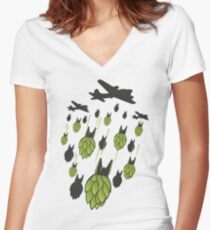 Hop Bomber Women's Fitted V-Neck T-Shirt