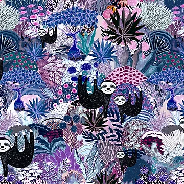 Artwork thumbnail, Sloth Pattern Design by MarcSabuncu