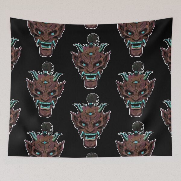 Item preview, DEMON ONI MASK - Red/Blue designed and sold by HeadHeavyDesign.
