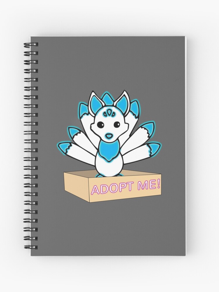 Mega Neon White And Blue Kitsune Legendary Spiral Notebook By Stinkpad Redbubble - roblox adopt me mega neon kitsune