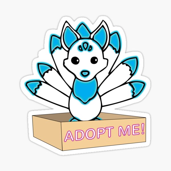 Mega Neon White And Blue Kitsune Legendary Sticker By Stinkpad Redbubble - roblox adopt me neon shadow dragon