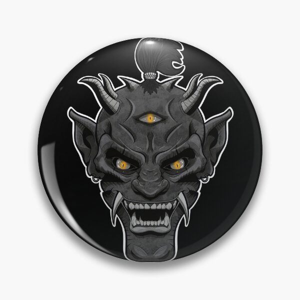 Item preview, DEMON ONI MASK - Grey/Gold designed and sold by HeadHeavyDesign.