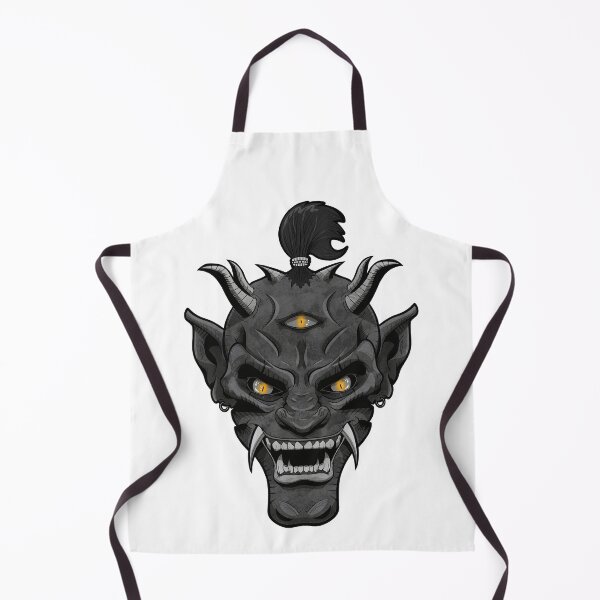 Item preview, DEMON ONI MASK - Grey/Gold designed and sold by HeadHeavyDesign.