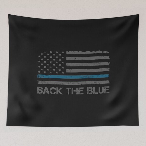 Item preview, Back The Blue American Flag Thin Blue Live US Police Supportive Quote designed and sold by alenaz.
