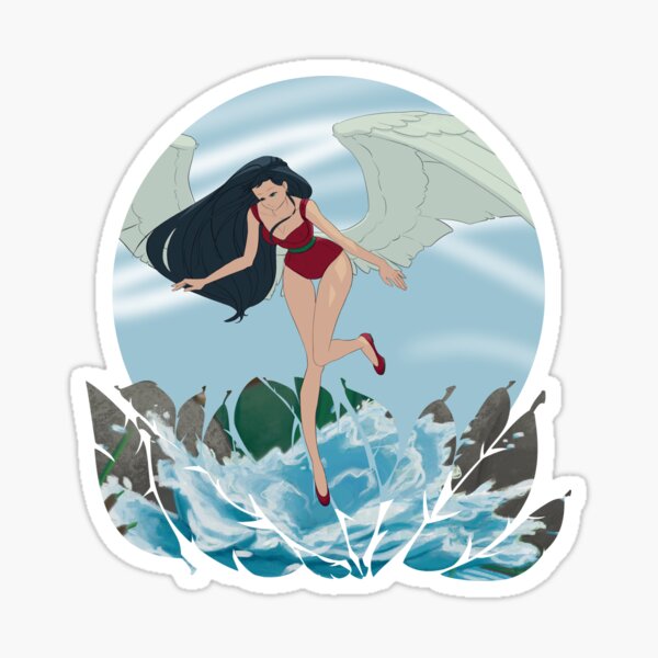 Angel in a Forest Landscape Sticker