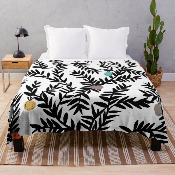 Item preview, Floral pattern of graphic leaves with fruits on white background designed and sold by molodec.