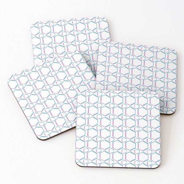 Item preview, Hexagonal Benzene Ring Blue and Pink designed and sold by labstud.