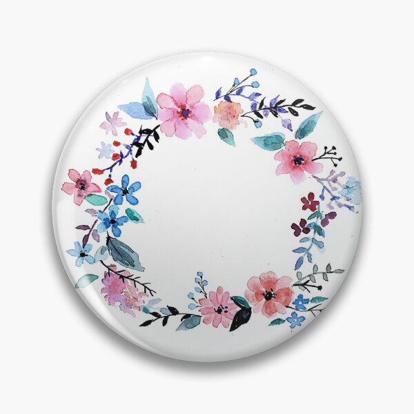 Item preview, Watercolor Windflower Floral Wreath designed and sold by CipherBOX.