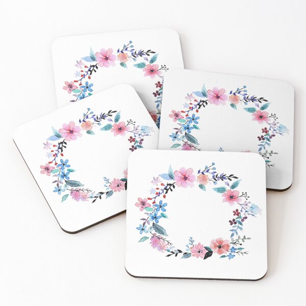 Item preview, Watercolor Windflower Floral Wreath designed and sold by CipherBOX.