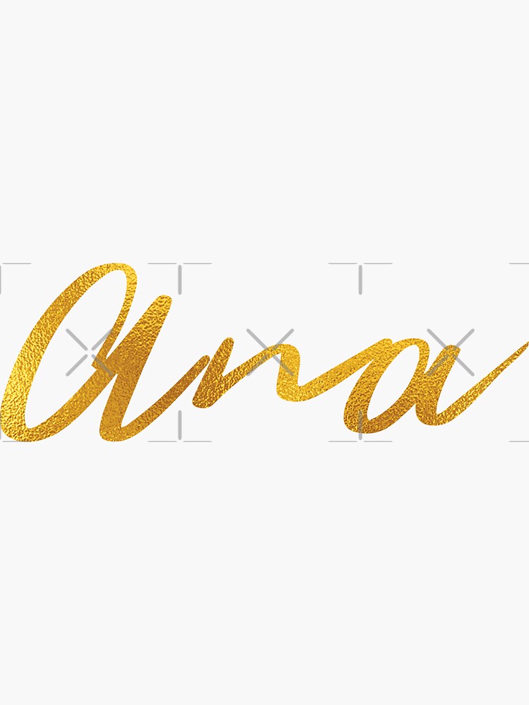 Ana Name Hand Lettering In Faux Gold Letters Sticker For Sale By Pixelonfire Redbubble