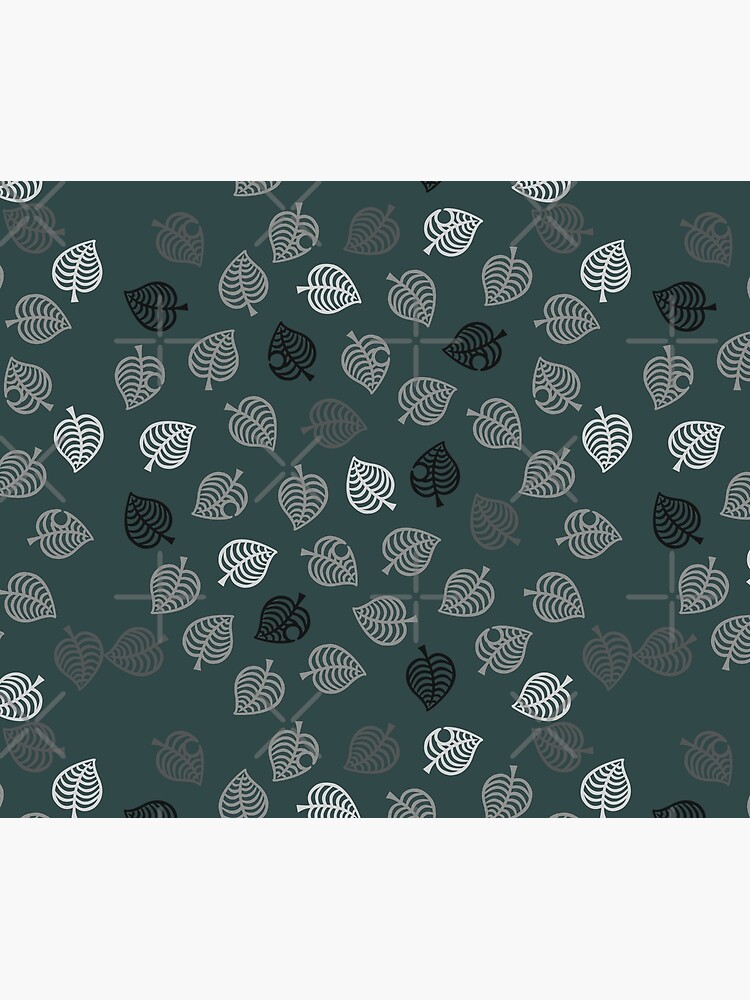 Nook Leaf Aloha Logo - Black and White on Green by TheMajesticGoat