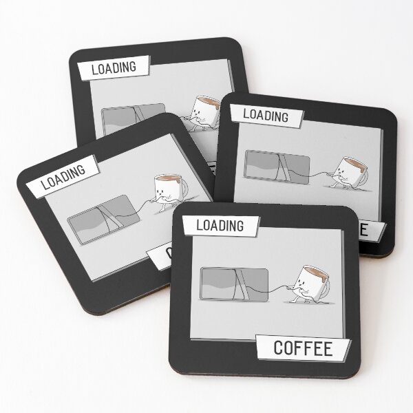 Item preview, Cute Coffee Characters Loading Coffee designed and sold by AsheDesigns.