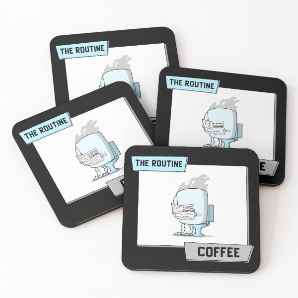 Item preview, Cute Coffee Characters The Routine Coffee designed and sold by AsheDesigns.