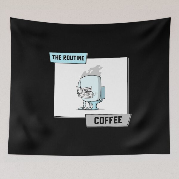 Item preview, Cute Coffee Characters The Routine Coffee designed and sold by AsheDesigns.