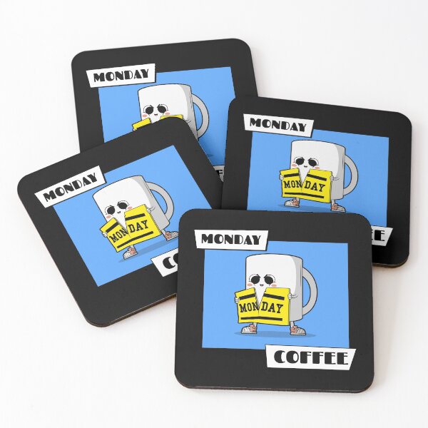 Item preview, Cute Coffee Characters Monday Coffee designed and sold by AsheDesigns.