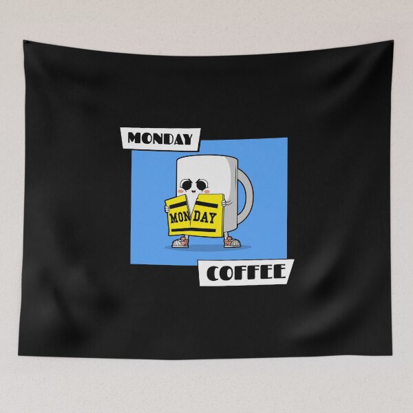 Item preview, Cute Coffee Characters Monday Coffee designed and sold by AsheDesigns.