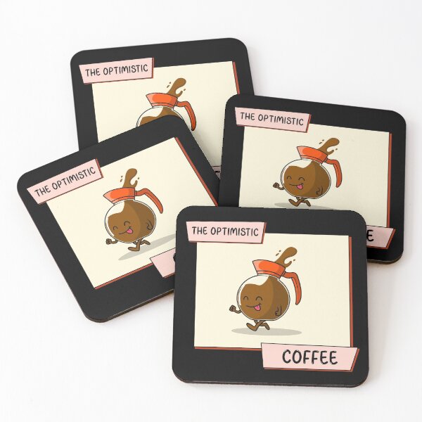 Item preview, Cute Coffee Characters The Optimistic Coffee designed and sold by AsheDesigns.