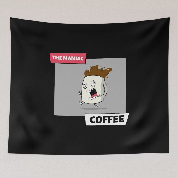 Item preview, Cute Coffee Characters The Maniac Coffee designed and sold by AsheDesigns.