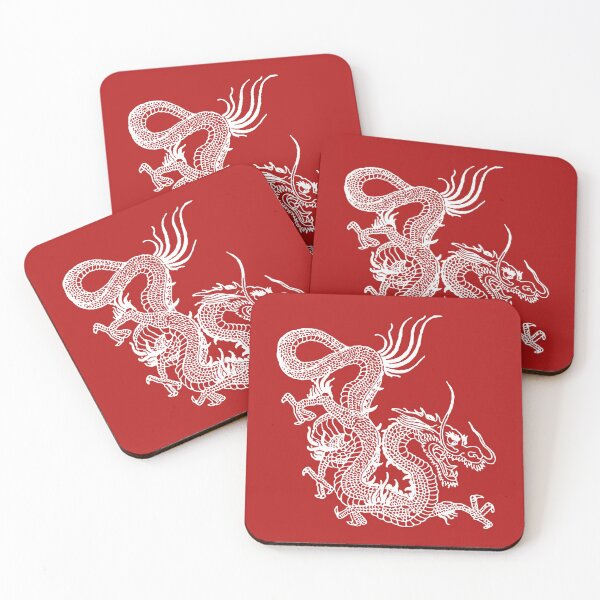 Item preview, White Chinese Dragon ~ Red Background designed and sold by EddieBalevo.