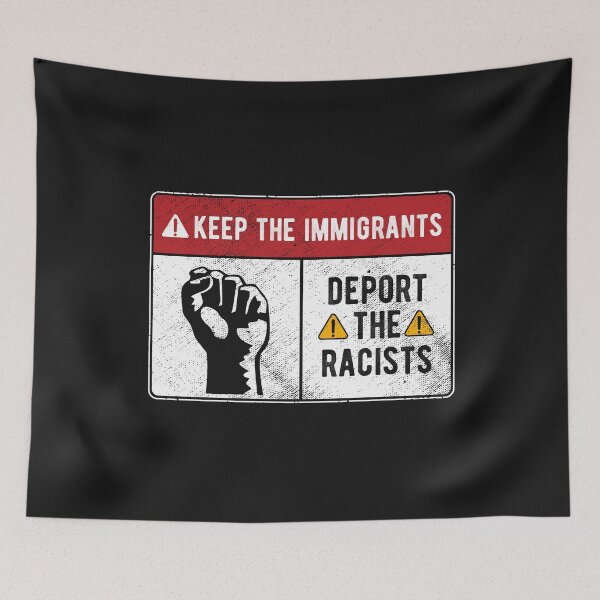 Item preview, Keep The Immigrants Deport The Racists Warning Label Anti Racism political slogan designed and sold by alenaz.