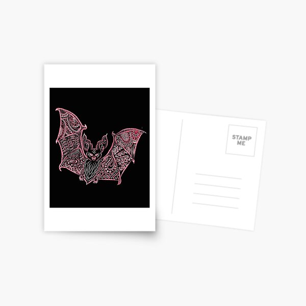 Bat Bats Batter abstract art Postcard