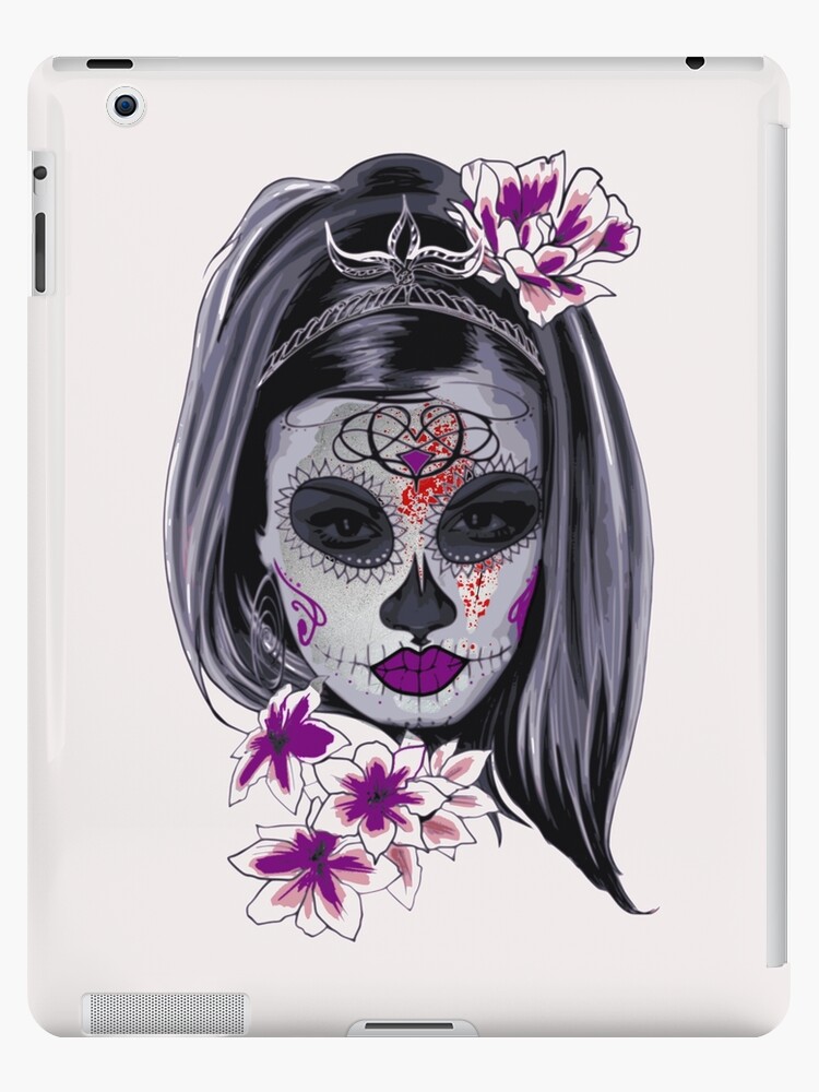 Funda y vinilo para iPad «Catrina con flores de lirio morado» de  MyFreakyWorld | Redbubble