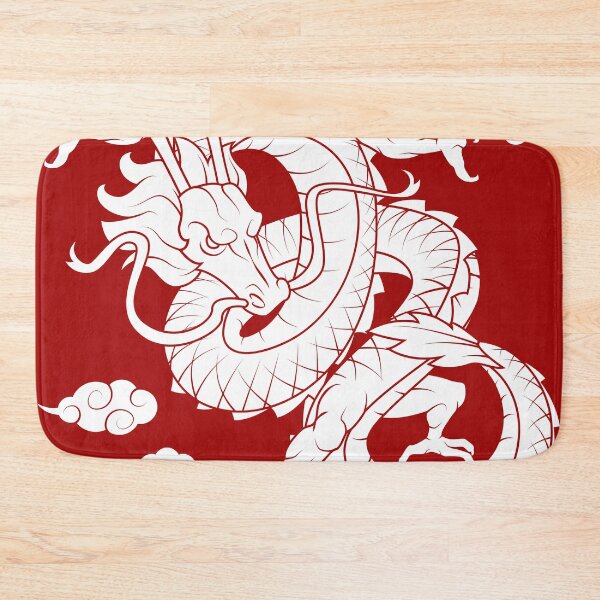 Item preview, White Chinese Dragon with Red Background designed and sold by SoccaTamam.