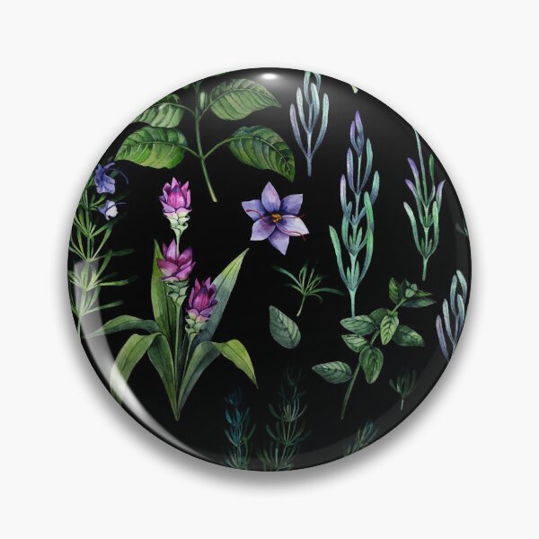 Item preview, Black Botanic Design. Watercolor Herbs designed and sold by ramonag1.