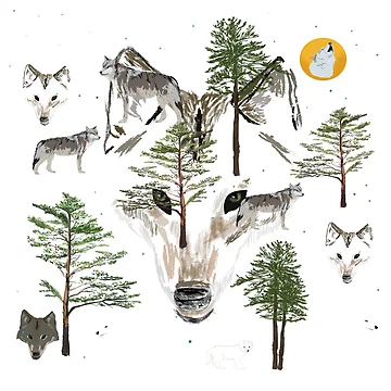 Artwork thumbnail, Wolves by Manitarka