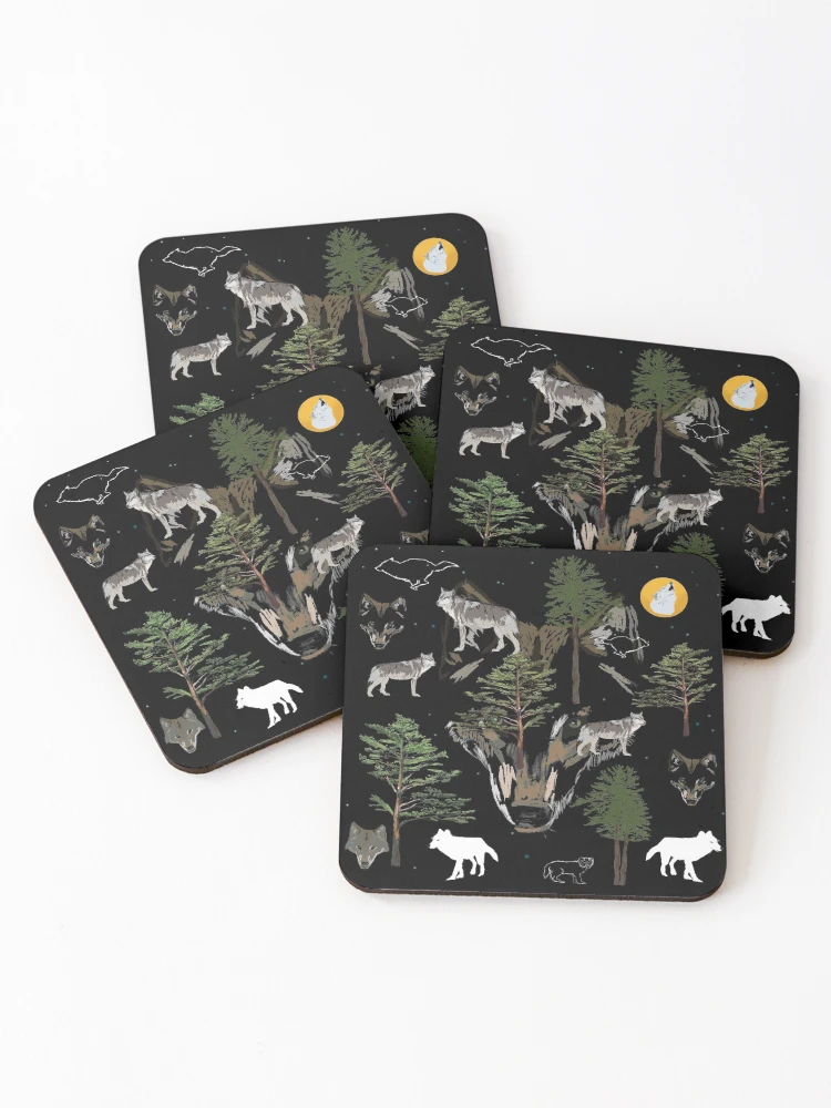 Thumbnail 1 of 5, Coasters (Set of 4), Wolves designed and sold by Manitarka.