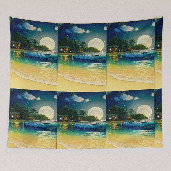Item preview, Night moon, ocean moon  designed and sold by Shahid1234.