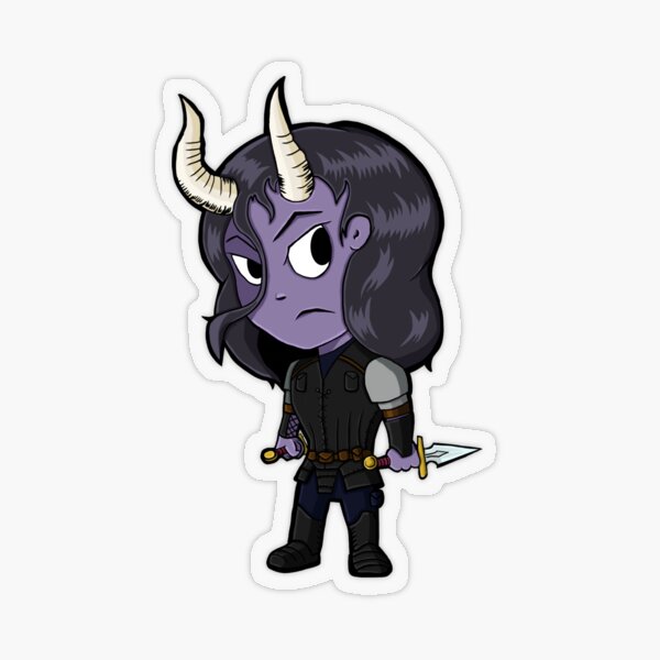 Lyla the Tiefling Transparent Sticker